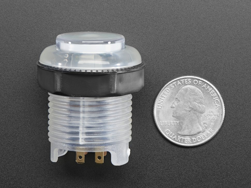 a clear LED arcade button from Adafruit