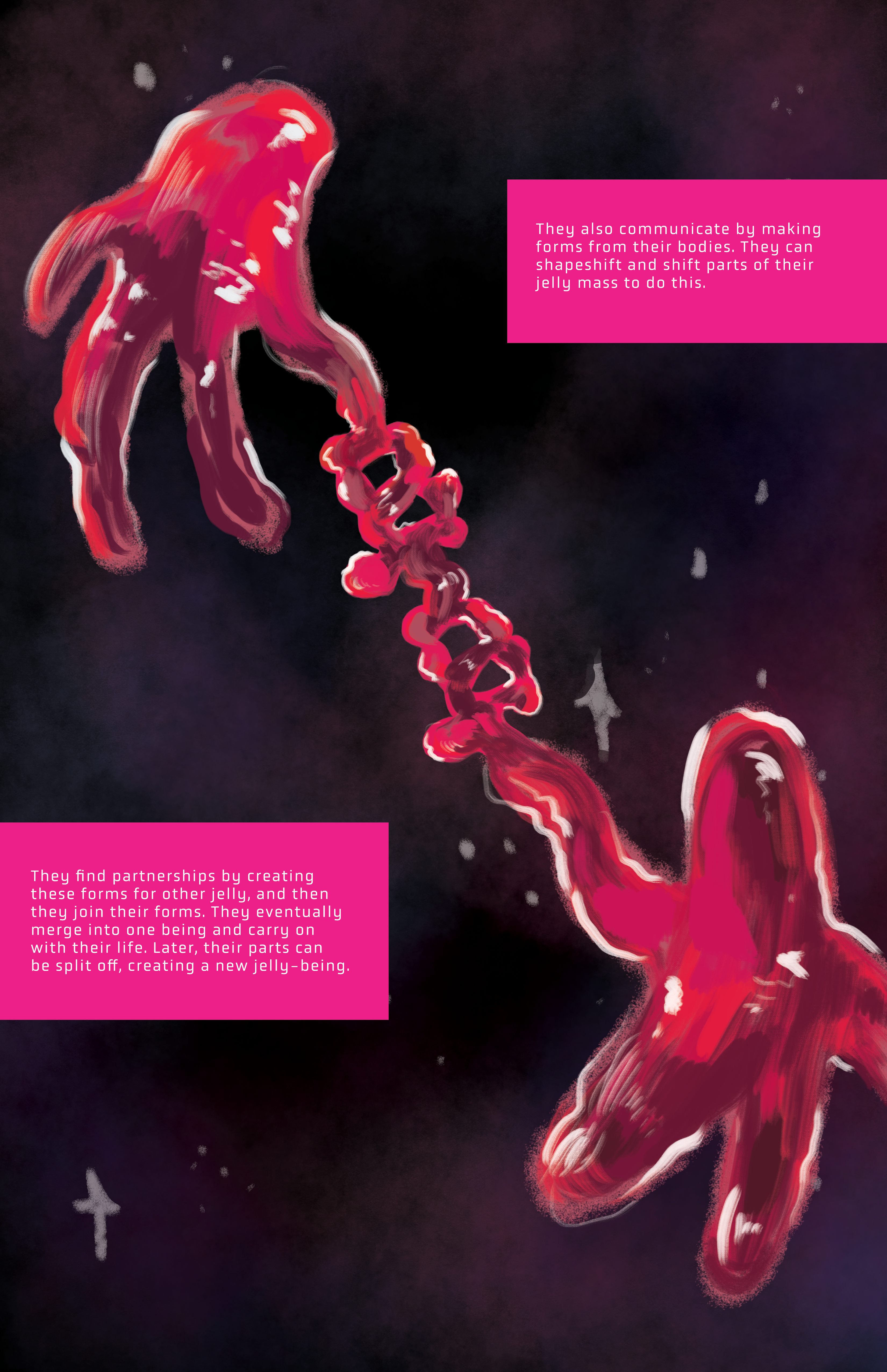 Image of Julia Ettkin's Jelly Universe project for Imagined Genesis, showing glyphs made with jelly