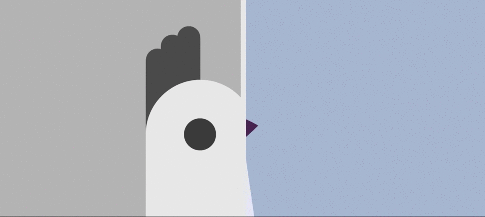 image from school of motion showing a chicken with and without secondary motion